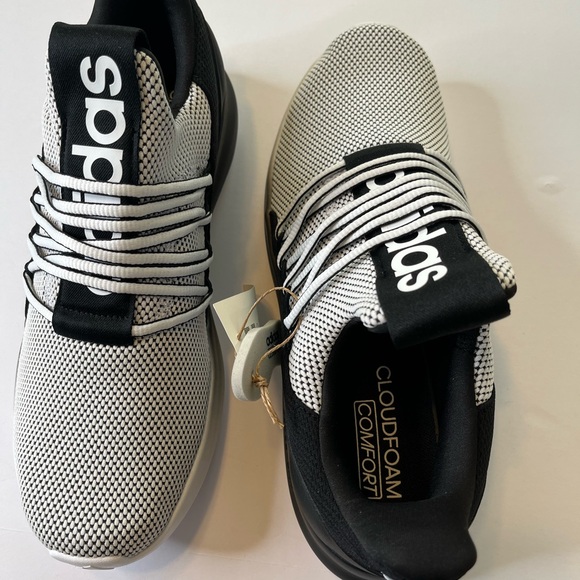 Adidas Black and White Mesh Sneakers - Picture 7 of 13